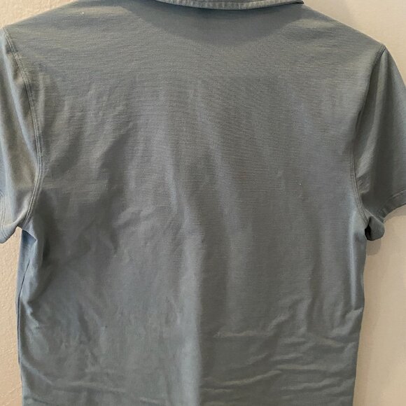 Lululemon Polo Shirt Sz Small Gray Light Blue Short Sleeve Tech Light Shirt - Picture 7 of 7